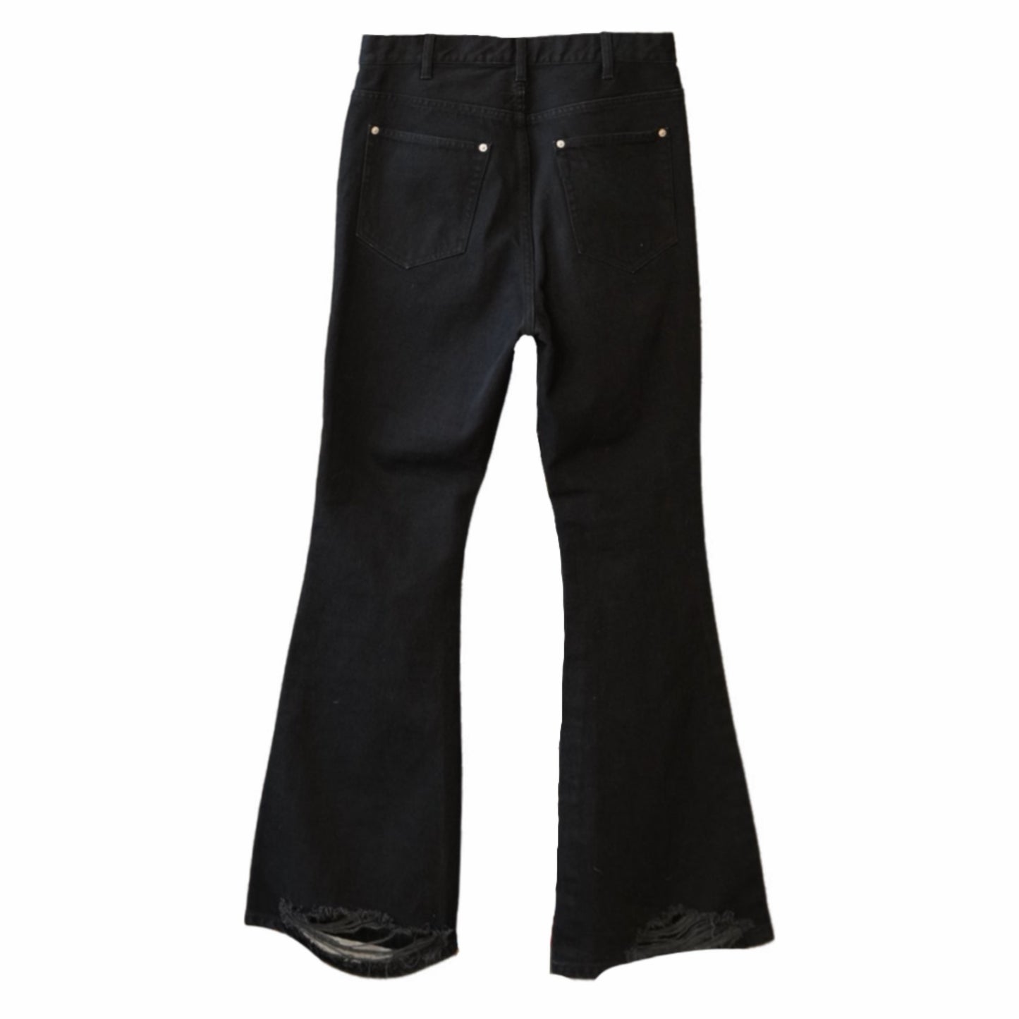 Knee Blowout Flared Denim